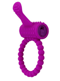 ANNEAU VIBRANT VIOLET SILICONE AVEC LANGUE PICOT