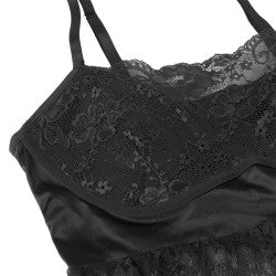 Nuisette Babydoll noire avec nœud – Grande taille 4XL/5XL