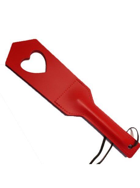 PADDLE EN CUIR COEUR ROUGE